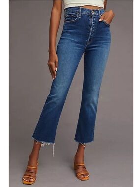 Mother The Tripper Ankle Fray Jeans Change Is In The Air Wide Leg 28 $268